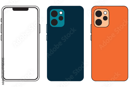 vector illustration of a smart phone with flash