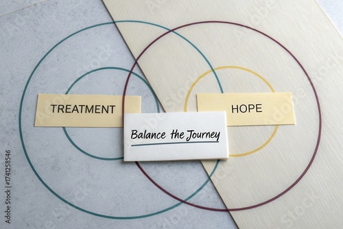 Abstract diagram illustrating balance and treatment for journey of wellness