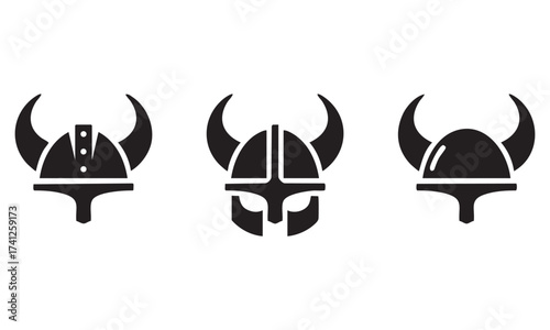Vikings horned helmet icon vector illustration