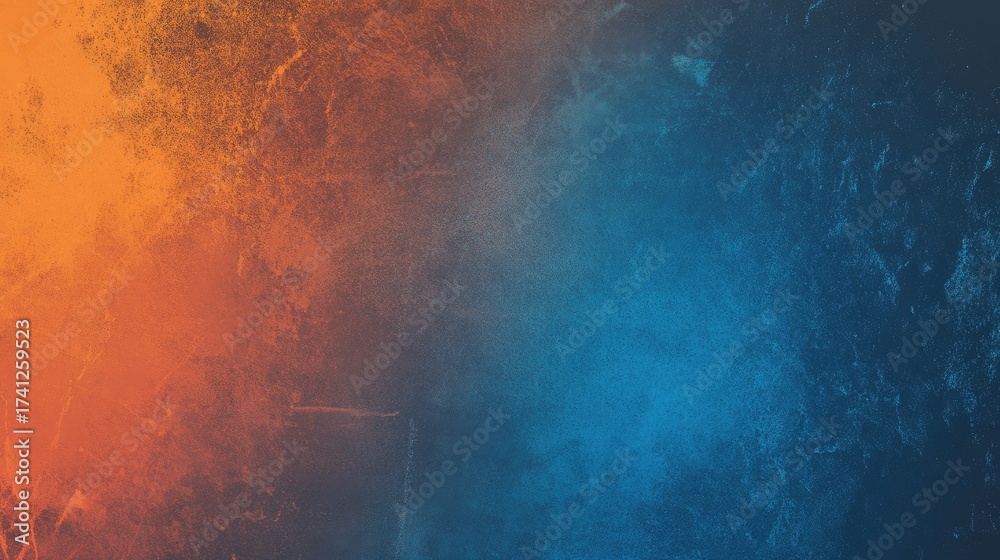 Fototapeta premium Textured Background with a Gradient Transition from Orange to Dark Blue 