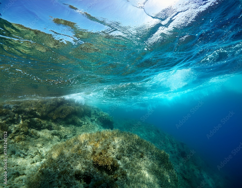 custom made wallpaper toronto digitalwater surface from underwater in the sea natural scene mediterranean sea france