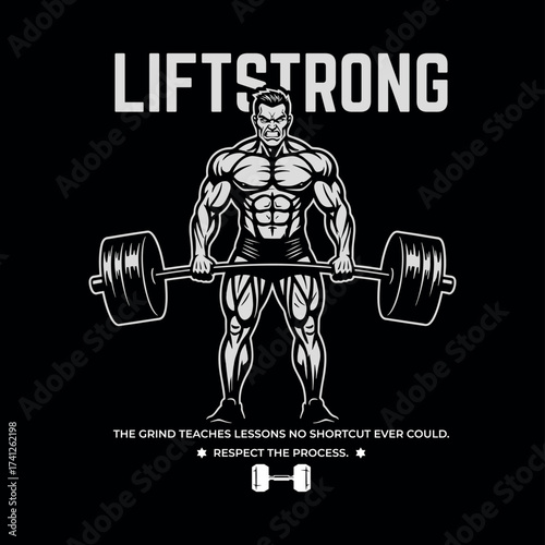 LiftStrong Gym Streetwear T-Shirt – Powerlifting Fitness Graphic Tee