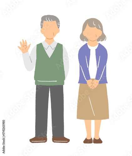 おじいさんとおばあさんのイラスト
