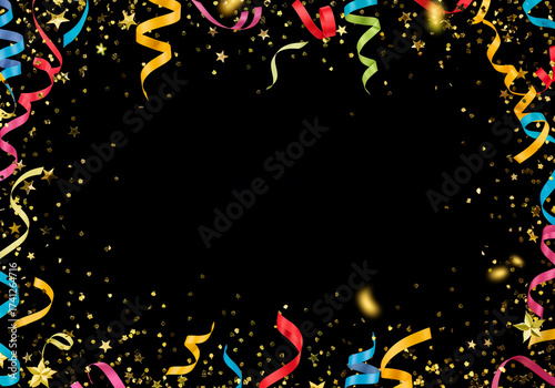 Bunte Karte für Neujahr oder Geburtstag mit freiem Textfeld