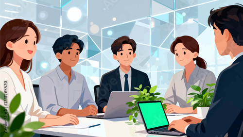 Business team in meeting at modern office