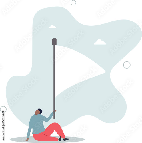 Give up or surrender on business battle, time to quit or stop failed company concept.life and employment of people.