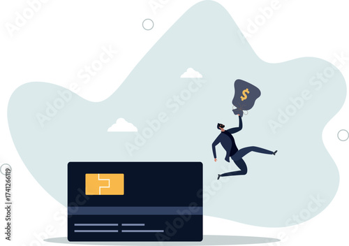 Credit card online hacking, online hacking or financial robbery concept.life and employment of people.