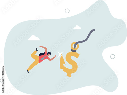 Financial fraud, illegal investment scam or ponzi scheme stealing money from greedy people concept.life and employment of people.