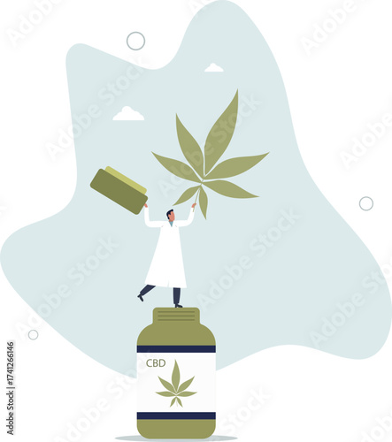 Medical cannabis, legal extract marijuana oil for medical use to cure disease concept.life and employment of people.