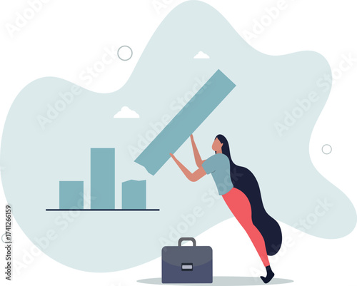 Revenue forecast cut, stock market price correction or global economic slow down due to Coronavirus COVID-19 crisis concept.life and employment of people.