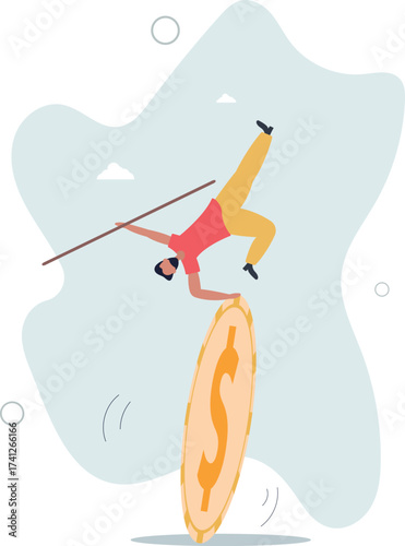 Financial and business risk, banking loan and debt risk, stability or balance of economics and investment or risk for losing job concept.life and employment of people.