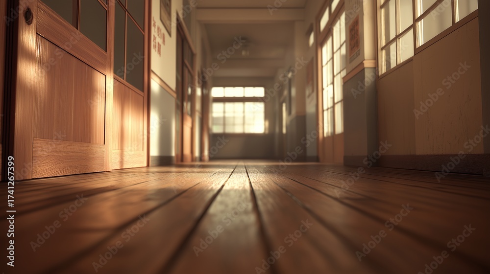 Obraz premium 昭和のノスタルジックな雰囲気の廊下