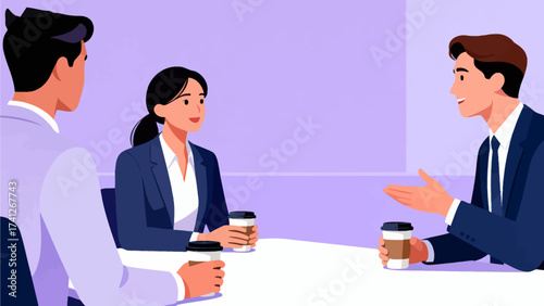 Business people having coffee meeting