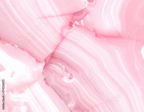 Wallpaper Mural Abstract pink marble texture with flowing wavy lines and soft layered bands, creating a soothing and luxurious natural surface. Torontodigital.ca