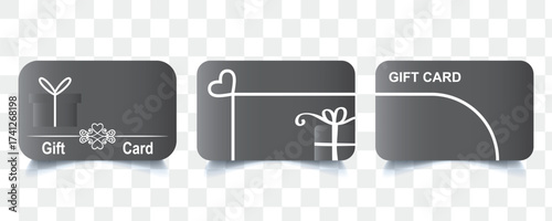 Gift card icon. Gift certificate vector set. Special present sign.
