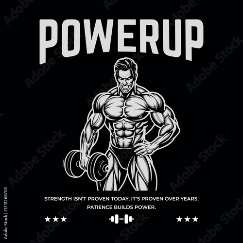 POWERUP Gym Motivation T-Shirt – Hardcore Strength Streetwear