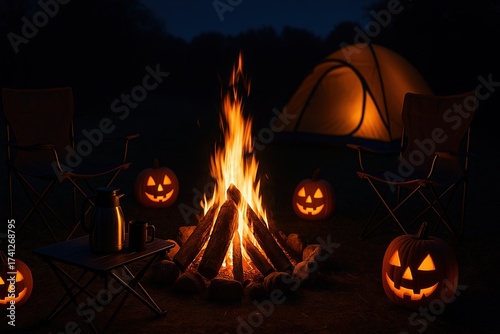 Halloween Camping Campfire Night