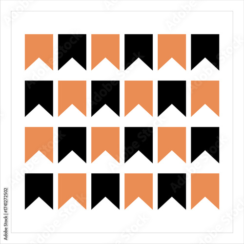 Free Download Seamless vector background featuring orange and black triangular pennant flags. Perfect for Halloween, Fall, Autumn, party invitations, greeting cards, - GFXLoad