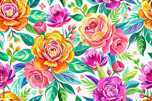 Bright floral watercolor