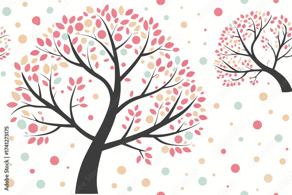 Fototapeta premium vector illustration of an autumn tree