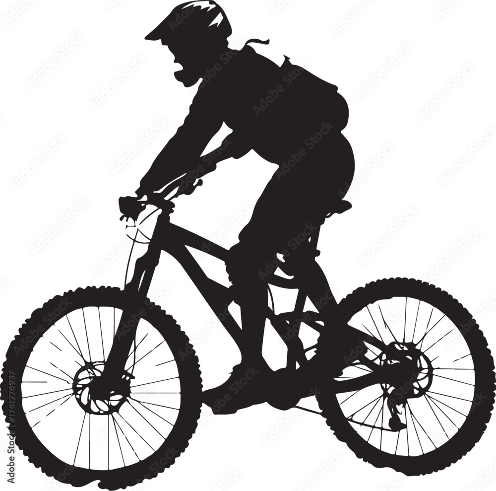 Fototapeta premium Adventure Cycling Silhouette