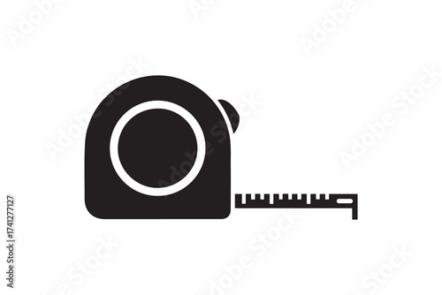 Tape Measure Silhouette Design Vector Measuring Tape Icon Black Clipart
