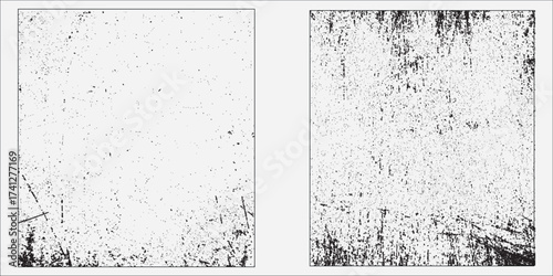 Set Grunge old worn vintage paper texture. halftones background for poster, album, cover design. vector