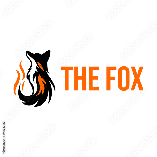 the fox flat minimalist logo design
