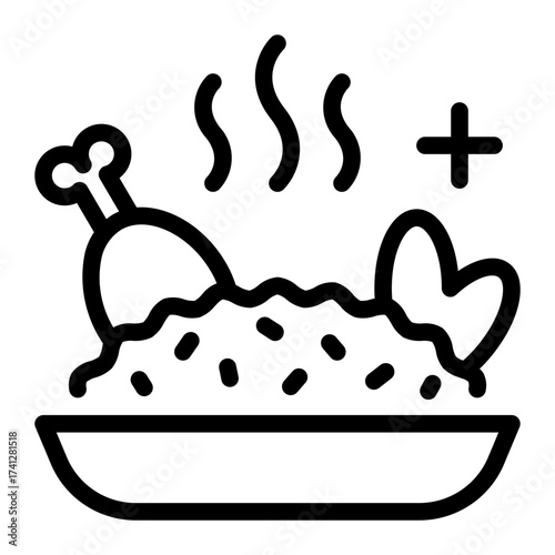 This Biryani icon is suitable for the India Culture, etc.