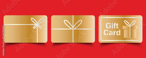 Gift card icon. Gift certificate vector set. Special present sign.