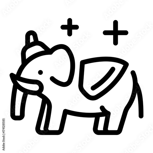 This Diwali Elephant icon is suitable for the India Culture, etc.