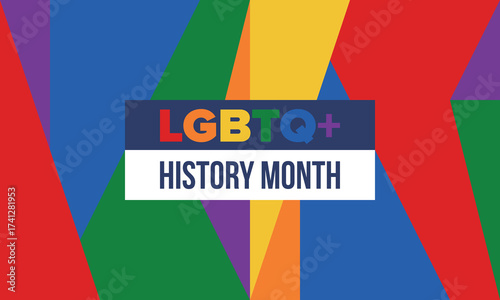 LGBTQ+ history month. Pride Month. Lesbian Gay Bisexual Transgender. Celebrated annual. LGBT flag. Rainbow love concept. Human rights and tolerance. Poster, card, banner and background. Vector