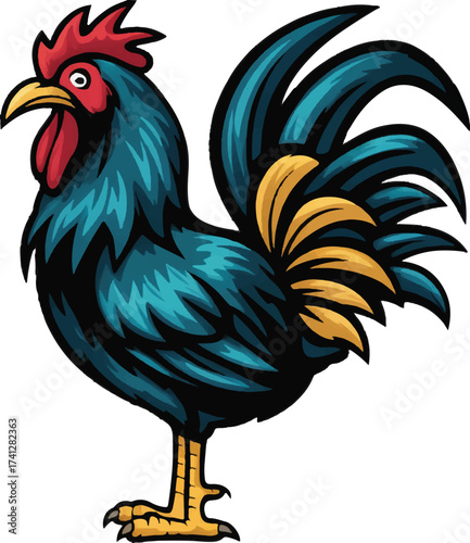 rooster isolated on white background