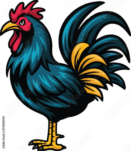 rooster isolated on white