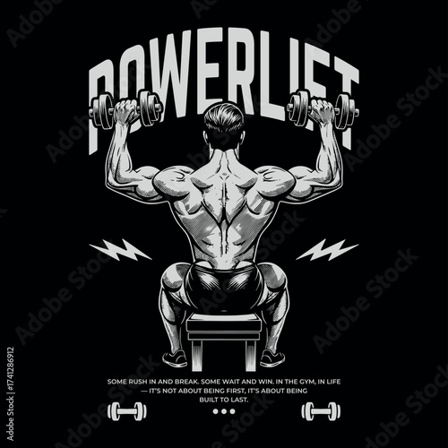 POWERLIFT Bodybuilding Streetwear T-Shirt – Back Strength & Iron Power Tee