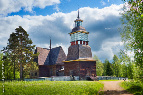 Old wooden church in Petäjä...