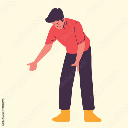 Illustration of an Man reaching down Supply Chain