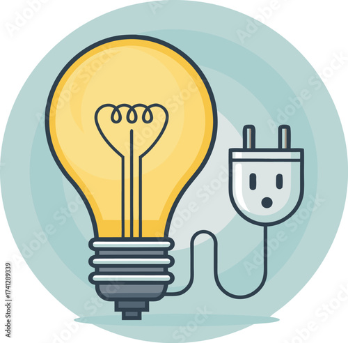 Electric Bulb and Socket Illustration