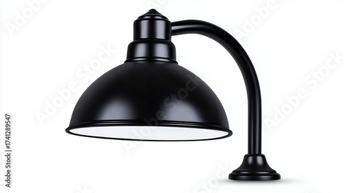 Elegant Black Desk Lamp with Curved Arm and Classic Shade Design
