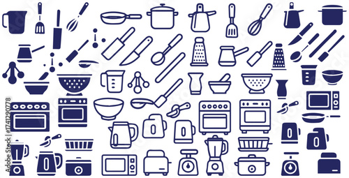 Kitchen icons set vector illustration design