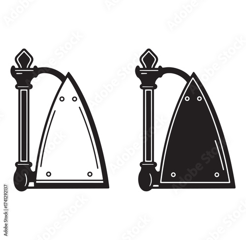 Vintage antique iron silhouettes classic laundry icon design elements vector illustration