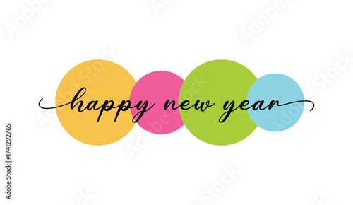 Set of New Year digital icons with abstract colorful elements and isolated clipping mask. Happy New Year 2026 graphic concept with creative Christmas ball. Blue, purple, green and pink collection.