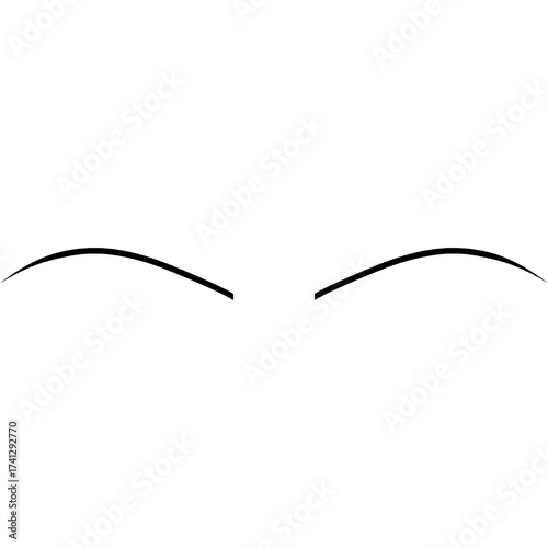 Gentle Curved Eyebrows, Eyebrow Thin and Slender Shape