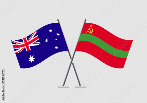 Australia and Transnistria vector flags image for banner or brochure