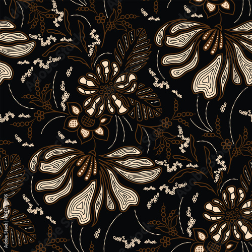 classic Indonesian batik design motif with decorative motif patterns