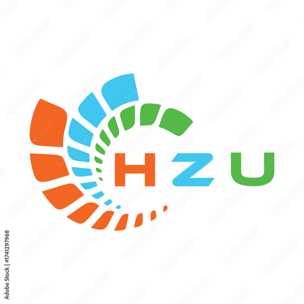 Fototapeta premium HZU letter design. HZU letter technology logo design. HZU Monogram logo design for an entrepreneur and business.
