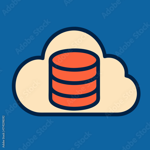 Cloud Data Illustration: An abstract illustration depicts a cloud enveloping a data storage cylinder, symbolizing connectivity and the digital age.