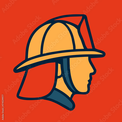 Courage in Uniform: A stylized illustration showcases a firefighter in profile, a symbol of bravery and dedication.