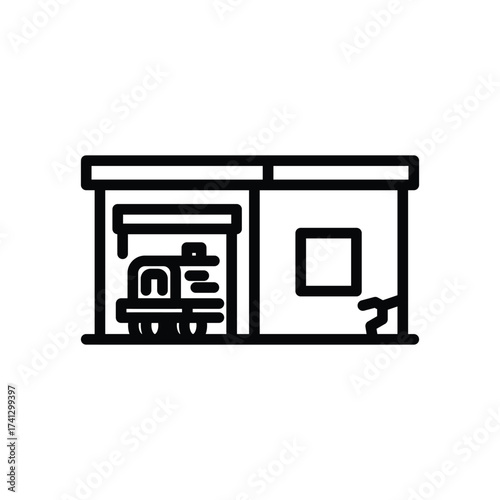 A line drawing shows a building with a window and cracks potentially representing a damaged structure or a repair need