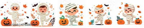 vector little boy pirate costume halloween celebration
